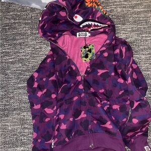 Purple sharks Bape hoodie
